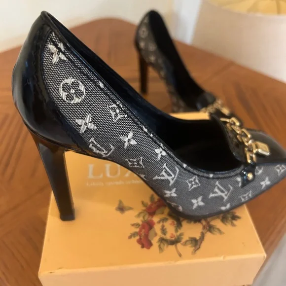 LOUIS VUITTON VINTAGE AUTHENTIC Size 6 36, MONOGRAM BLACK  RESOLED - Picture 11 of 12